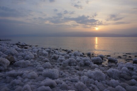 Sun rise over the dead sea in Israel