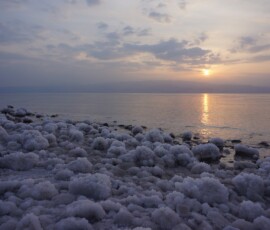 Sun rise over the dead sea in Israel