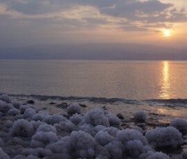 Sun rise over the dead sea in Israel