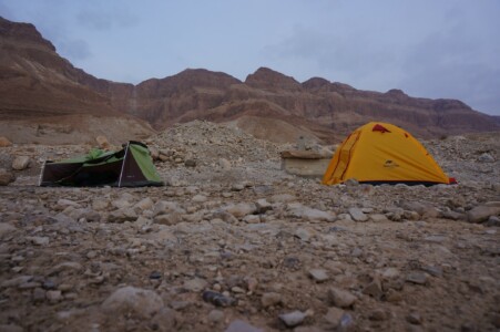 Two tents in desert