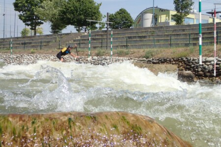 Nasty water on an artificial slalom course