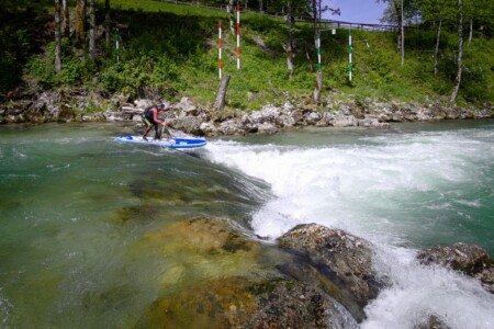 Slalom course in Wildalpen with a Stand Up Paddle
